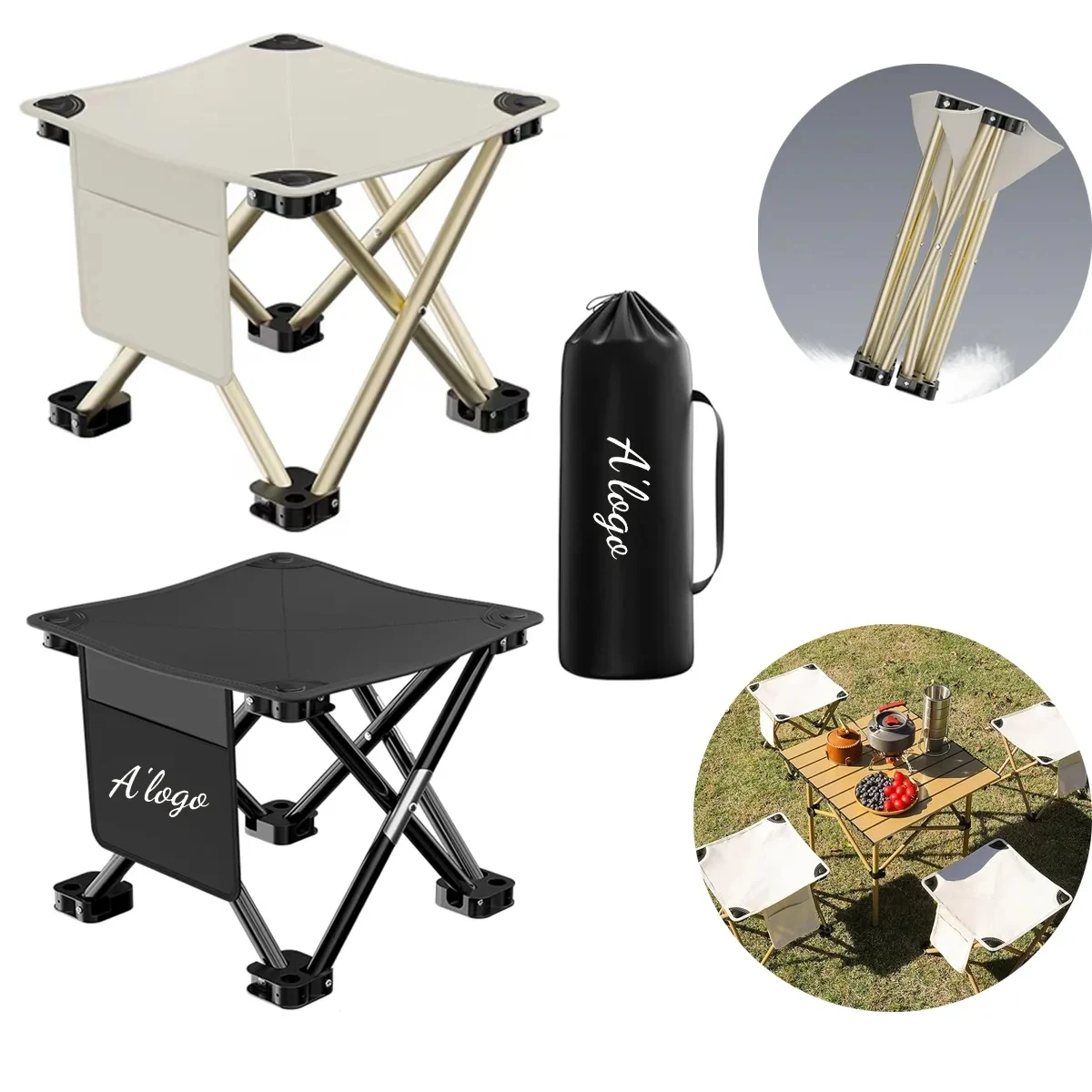 Portable Folding Camping Stool with cary bag 1