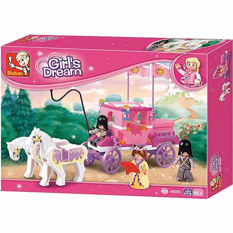 Girl's Carriage Building Brick Kits - 137 Pieces