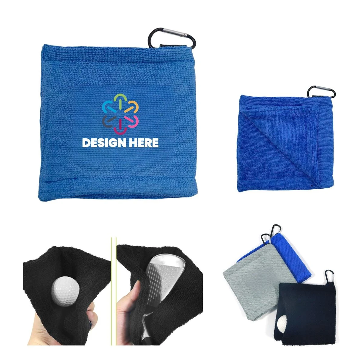 Portable Small Golf Towel With Clip 1