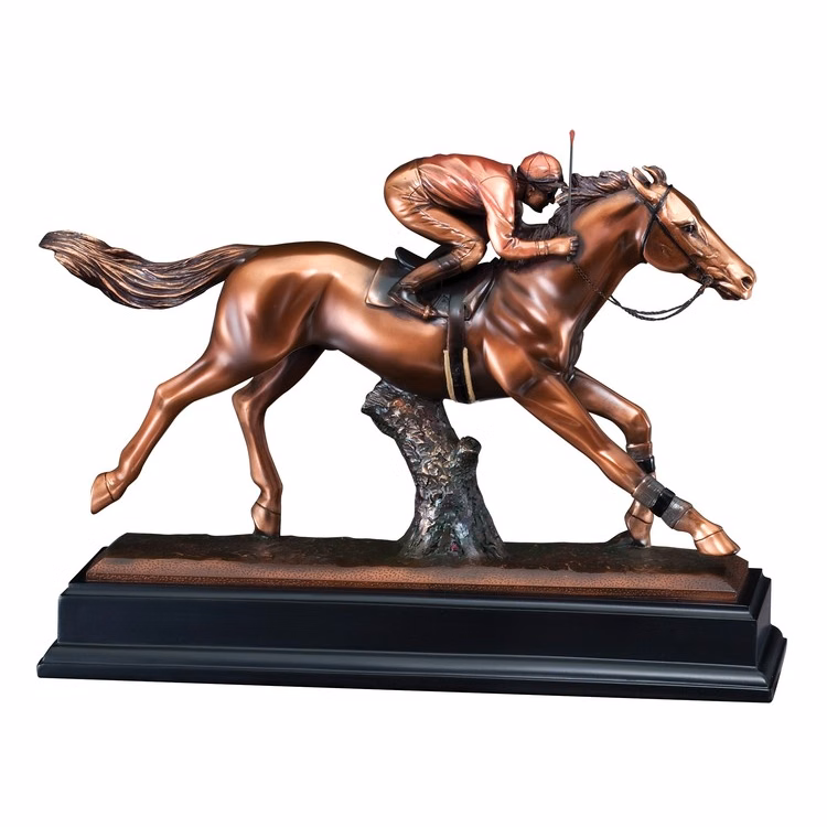 Jockey Gallery Sculpture Horse Resin