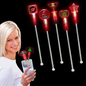 Red 9" Light Up Cocktail Stirrer 1