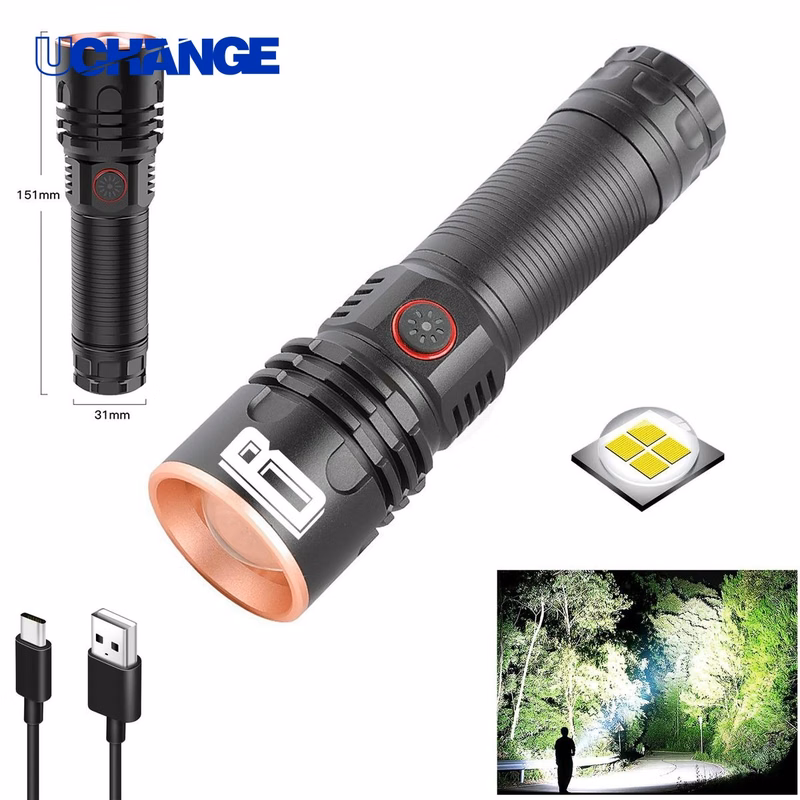 Rechargeable High-Lumen Flashlight Tool