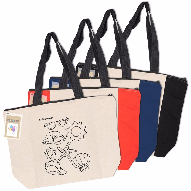 Colouring Calico Zip Shopper