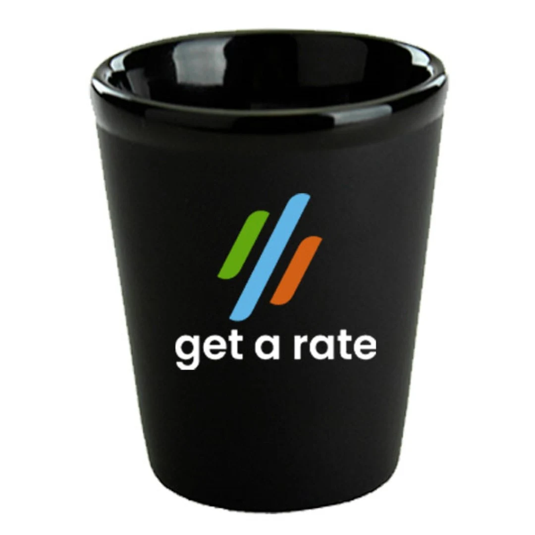 1.5 oz Hilo Black IN Ceramic Shot - Black Matte OUT 1