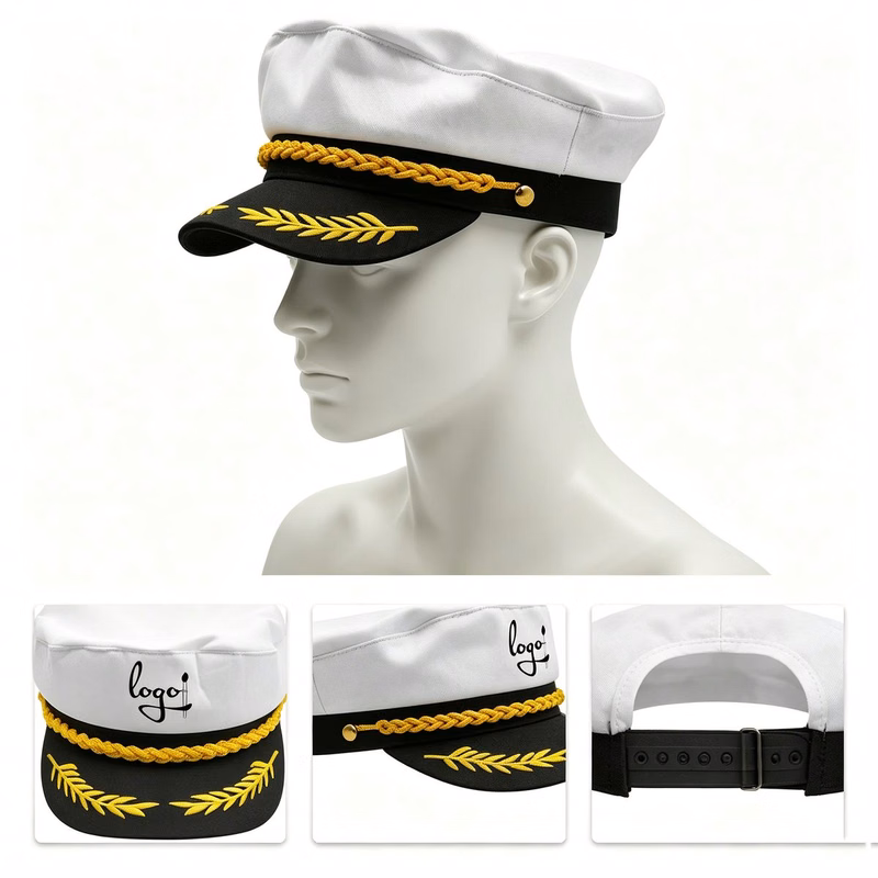 Wheat Stitched Captain Cap for Performances