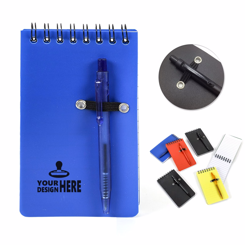 5"x3" Spiral Pocket Notebook with Pen Loop PP Cover