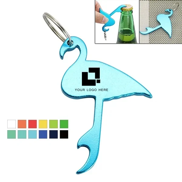 Flamingo shape bottle opener keychain 1