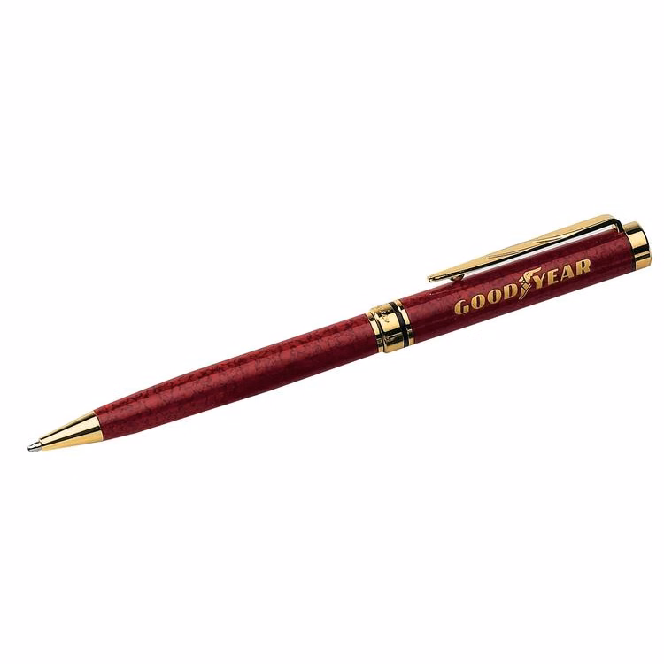 *CLOSEOUT* Invencia Ballpoint with 24kt Gold Plated Leaf Clip