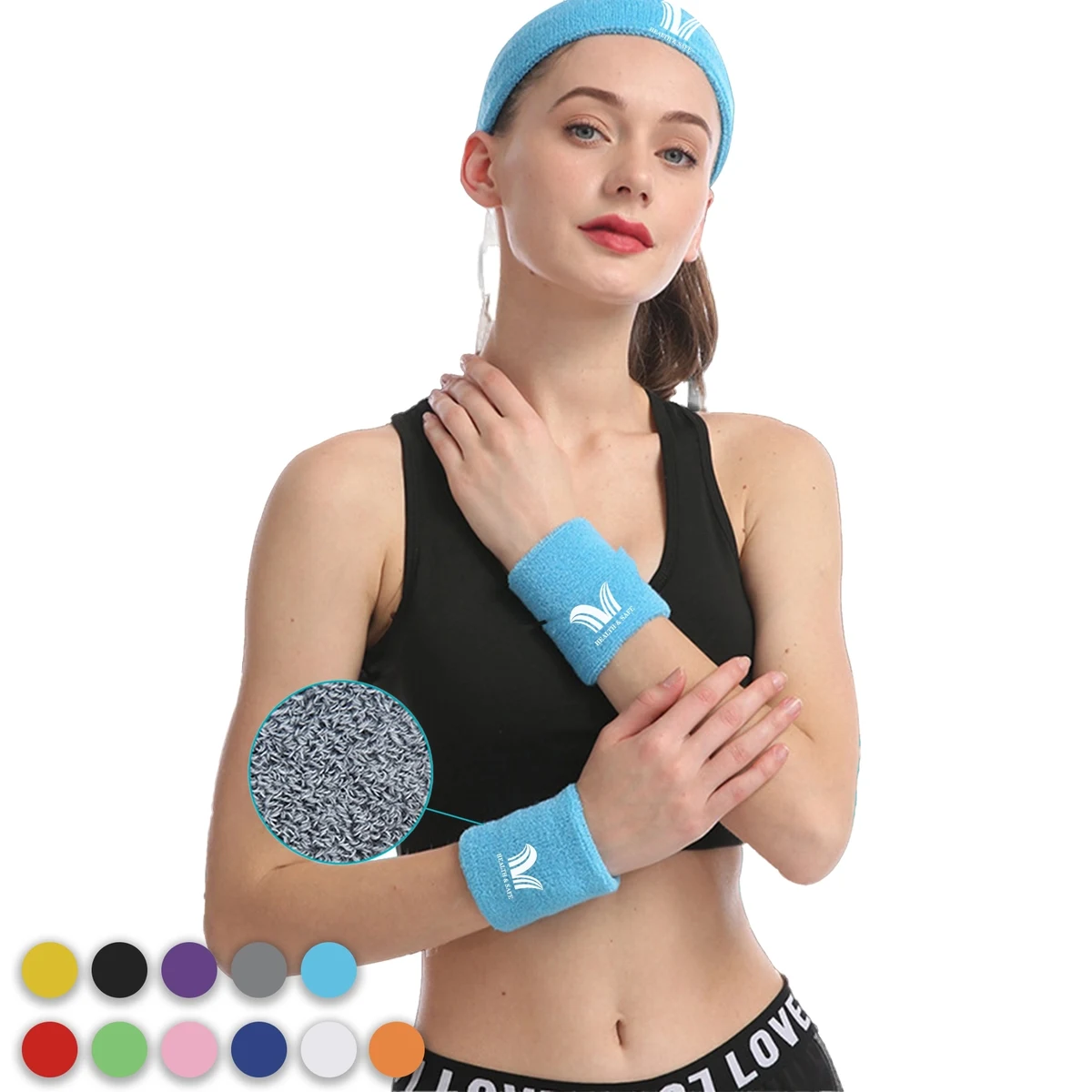 Sweatband Sports Headband Wristband Set 1