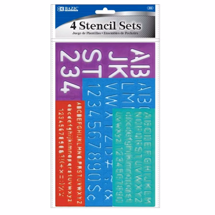 Lettering Stencil Sets - 4 Pack 8 10 20 30 mm Sizes