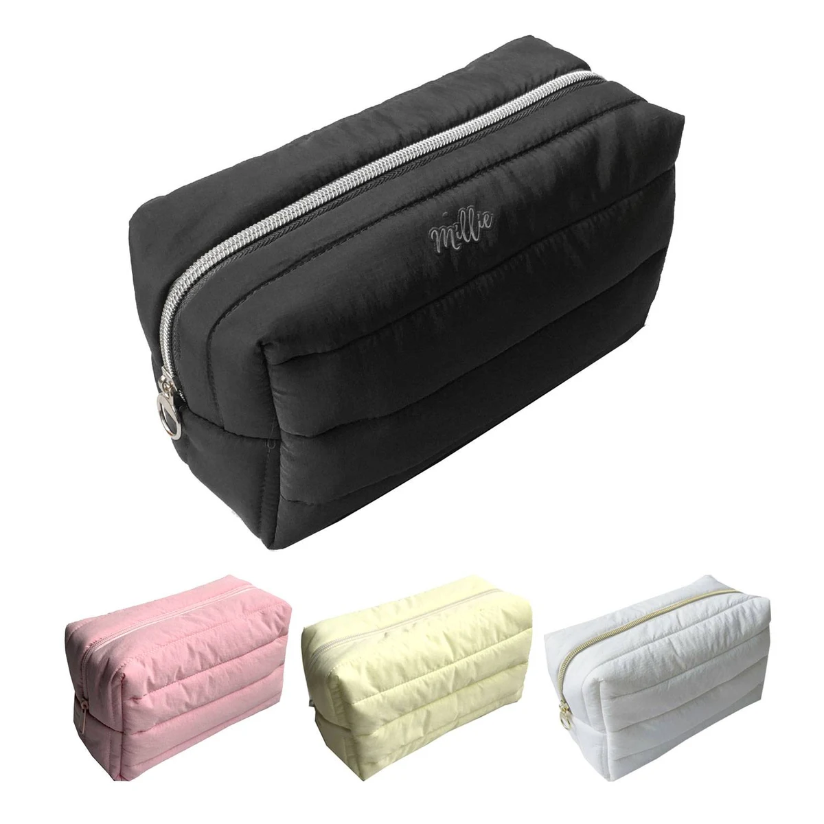 Cotton Quilted Makeup Bag Coquette Accessories Organizer 1