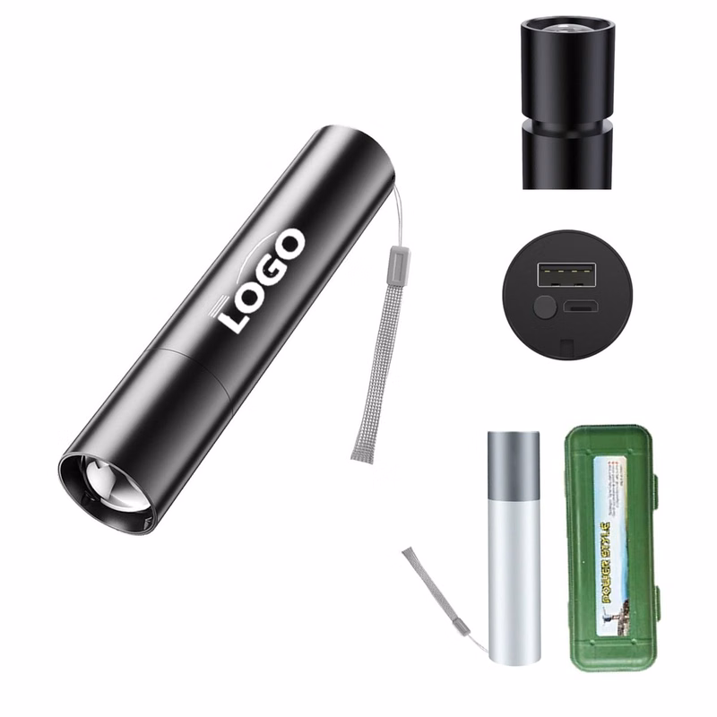 MOQ50 USB Power Bank Mini Flashlight Torch