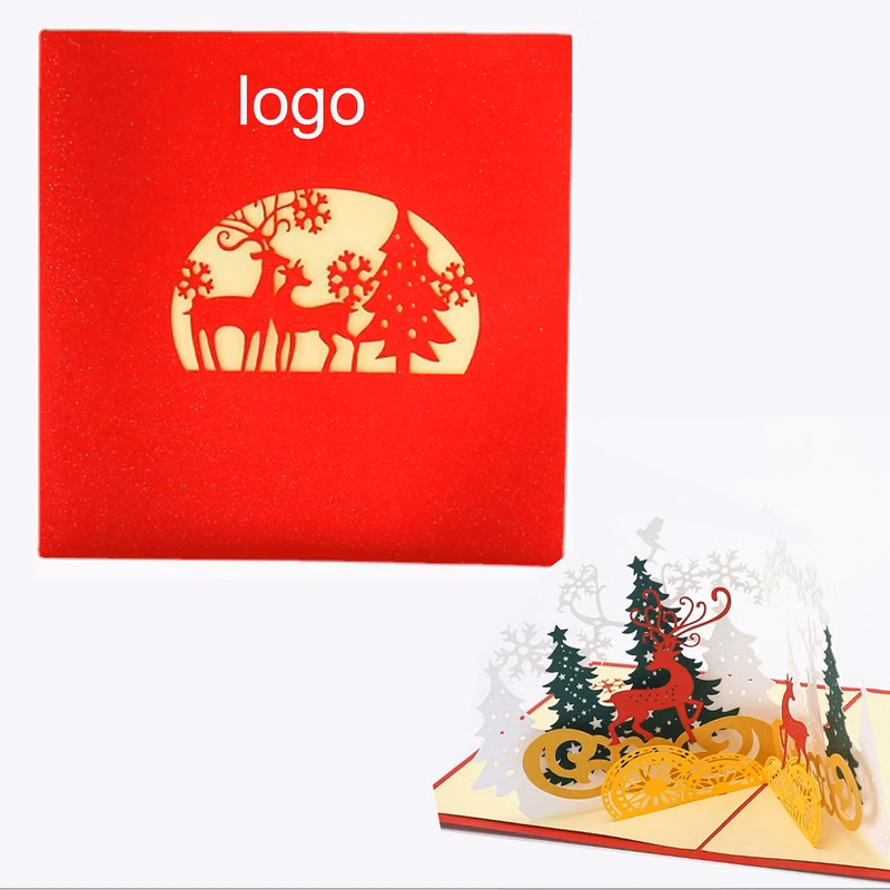 3D Christmas Hollow-out Greeting Card with Envelope