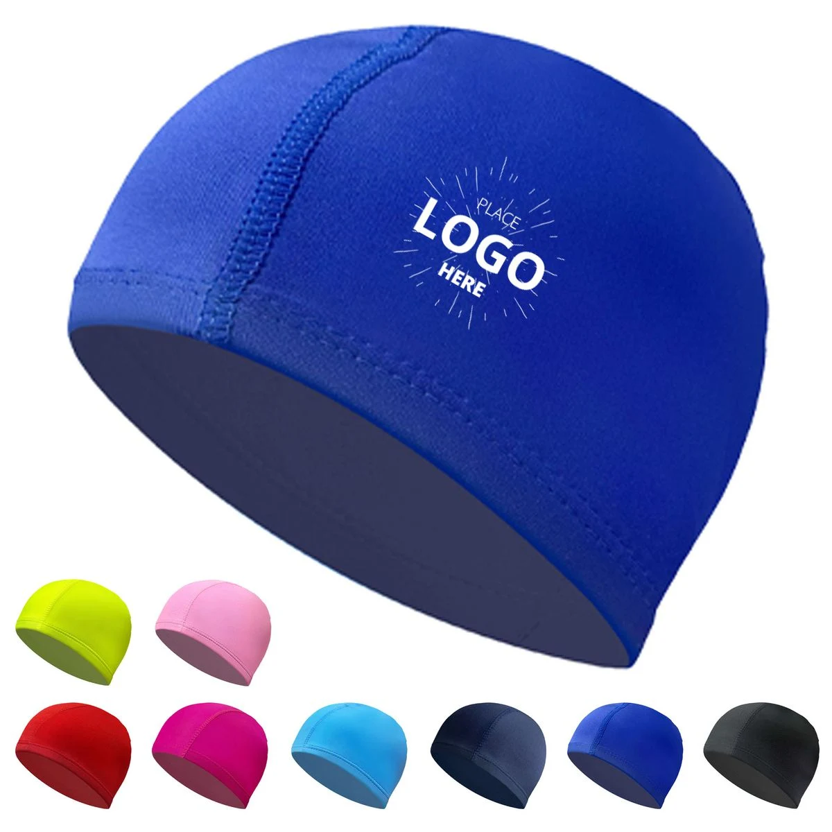MOQ 100 Multicolored Polyester Material Swimming Cap 1