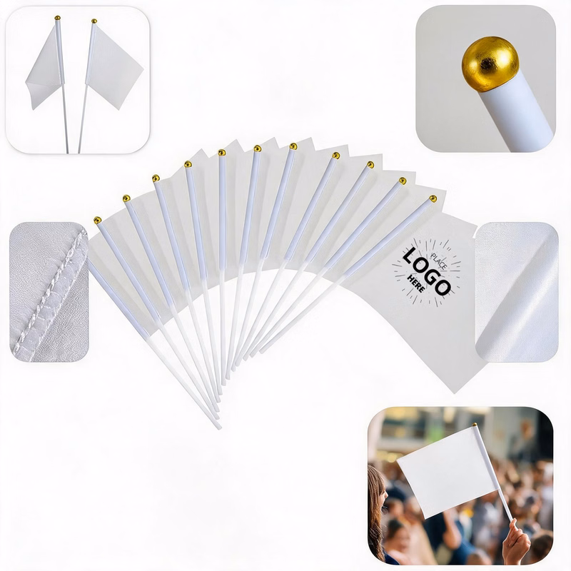 Polyester Portable Hand Waving Flags with Plastic Pole