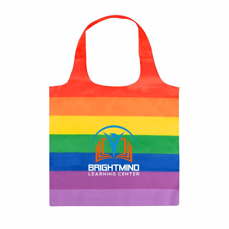 Rainbow Polyester Tote Bag