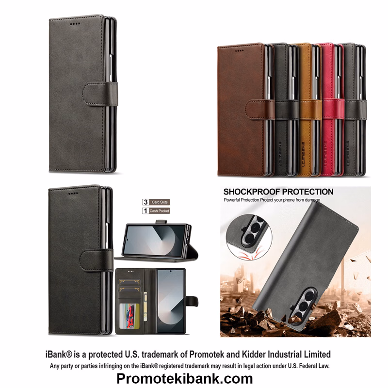 iBank ® Leatherette Wallet Case compatible with Galaxy Z Fold 7 6 5 4 / Flip 7 6 5
