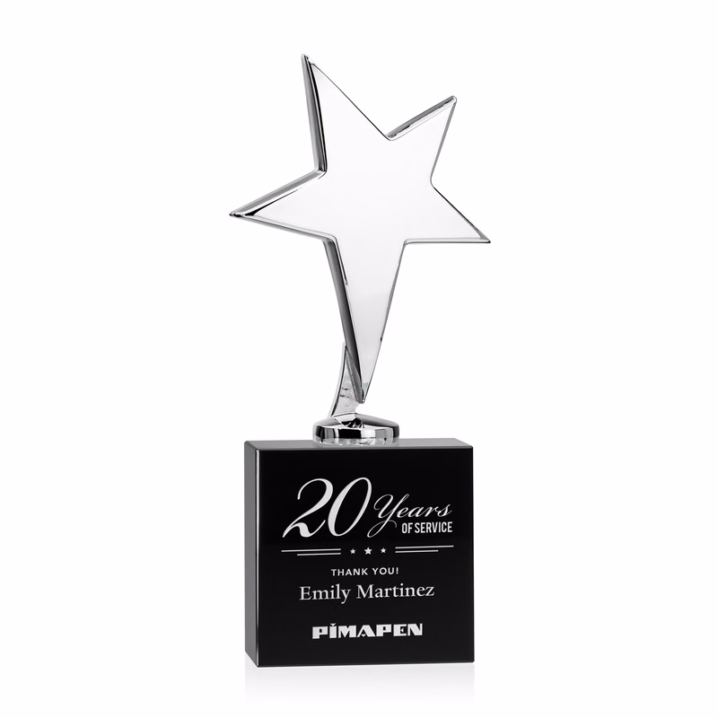 Tuscany Chrome Star on Woodlawn Base - Black