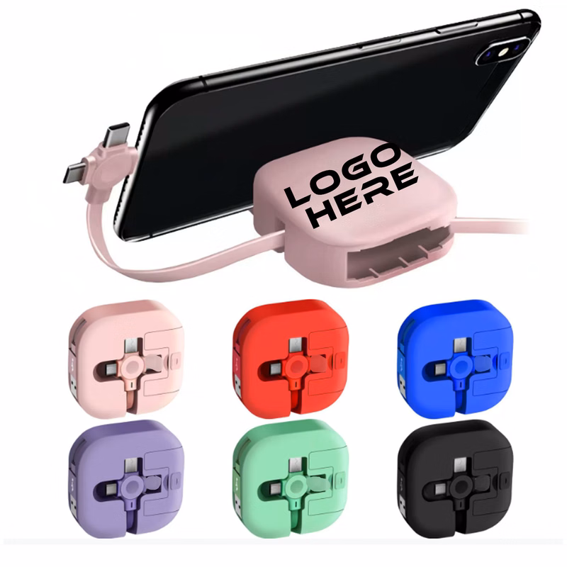 Custom Logo 3 in 1 Retractable USB Charging Cable