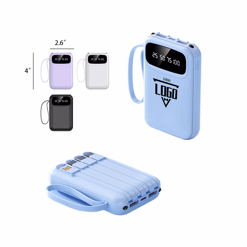 Slim USB C Power Bank LED Display