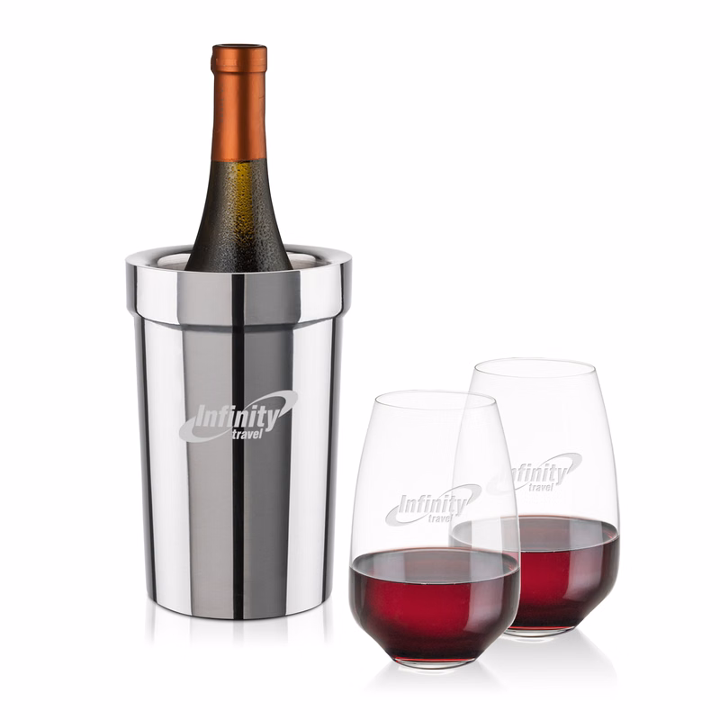 Milano Wine Cooler & Oldham Stemless Wine Set