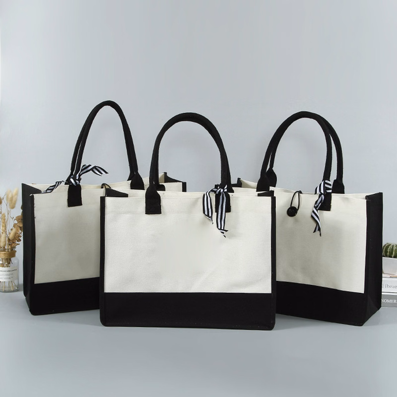 Shopping Initial Canvas Tote Bags
