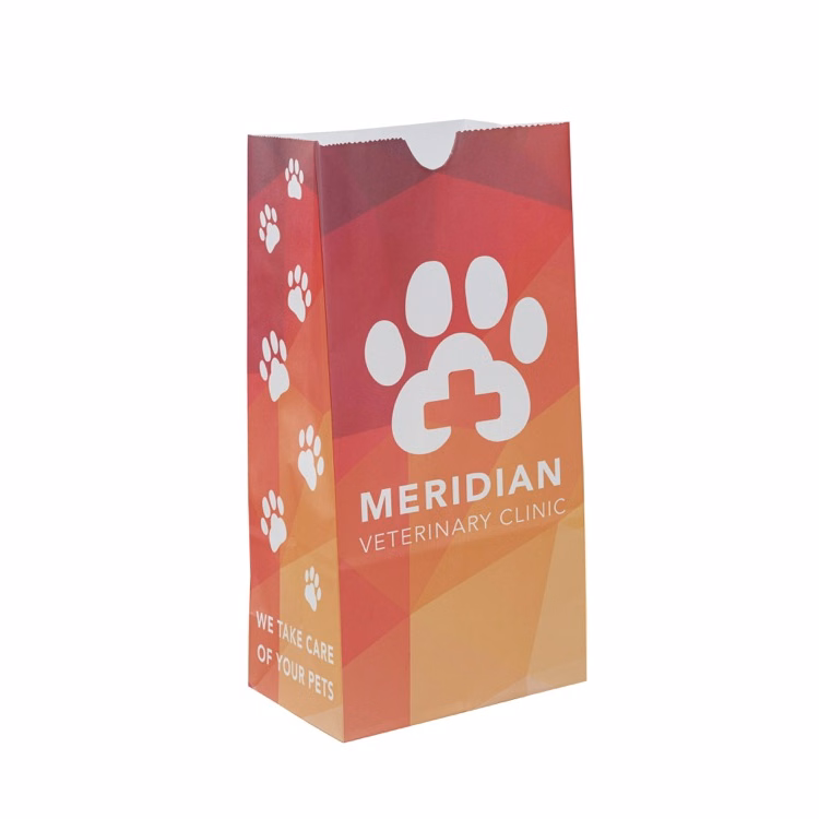 SOS 4# Full Color 4-Sided White Paper Bag (5" x 9.75" x 3.125")