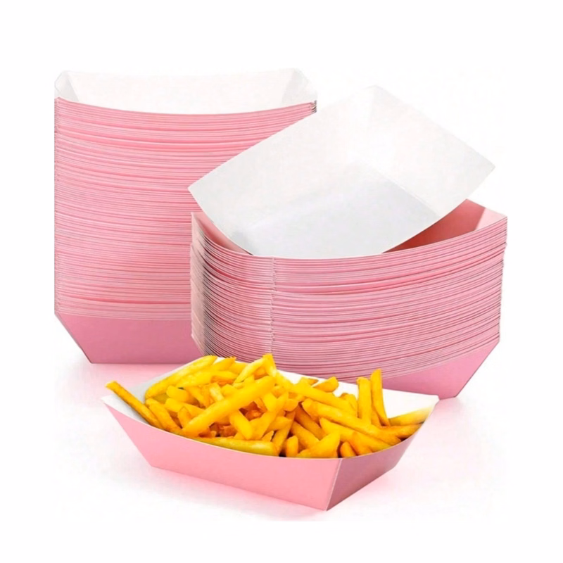 Disposable Paper Food Boat Serving Tray Snack Boxes