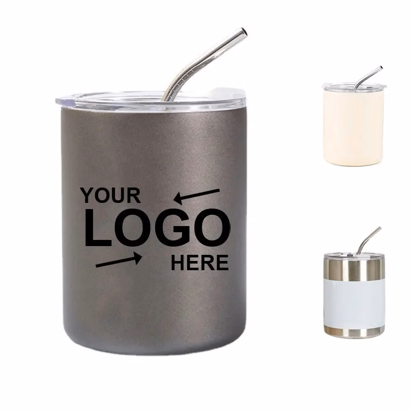 10.8 OZ.Stainless Steel Coffee Vacuum Tumbler Straw