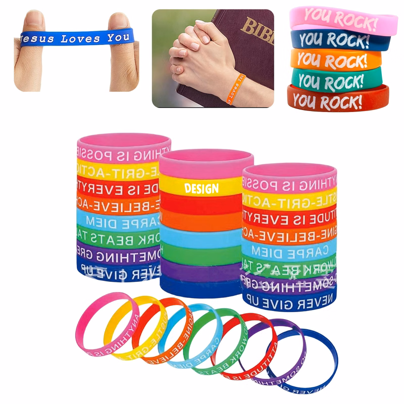 Colored Rubber Wristbands Silicone Bracelets