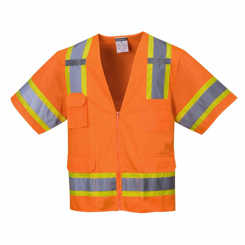PORTWEST® Class 3 Aurora Hi-Vis Contrast Executive Vest S/S w/ 6 Pockets