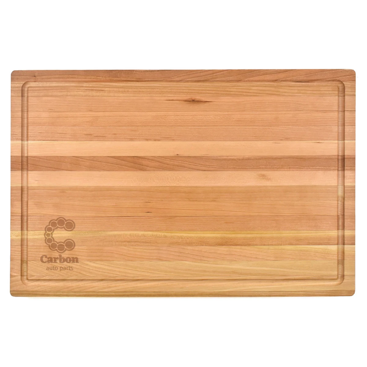 12" x 18" x 1 1/4" Cherry Butcher Block with Juice Groove 1