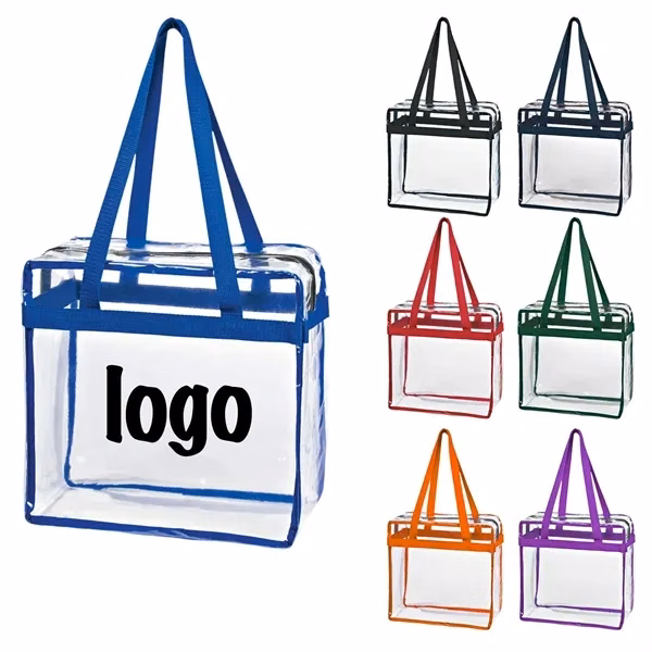 Custom Clear PVC Stadium Tote Bag 12 Inch — Venue Compliant Event & Festival Accessory