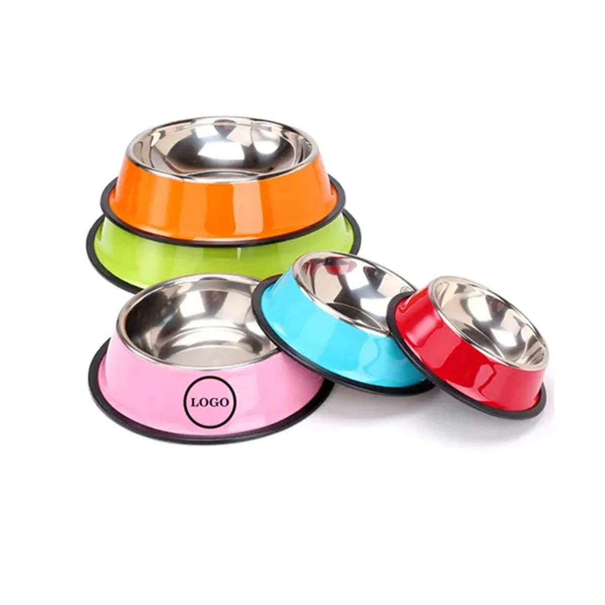 MOQ50 Double Walls Steel Pet Food Bowl 1