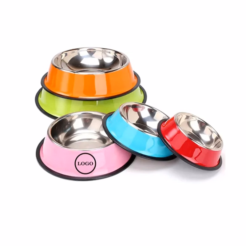 MOQ50 Double Walls Steel Pet Food Bowl