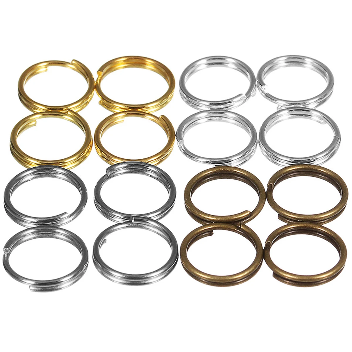 200PCS DIY Double Loop Metal Key Split Rings 1