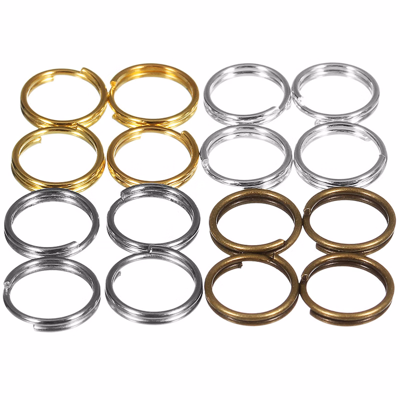 200PCS DIY Double Loop Metal Key Split Rings