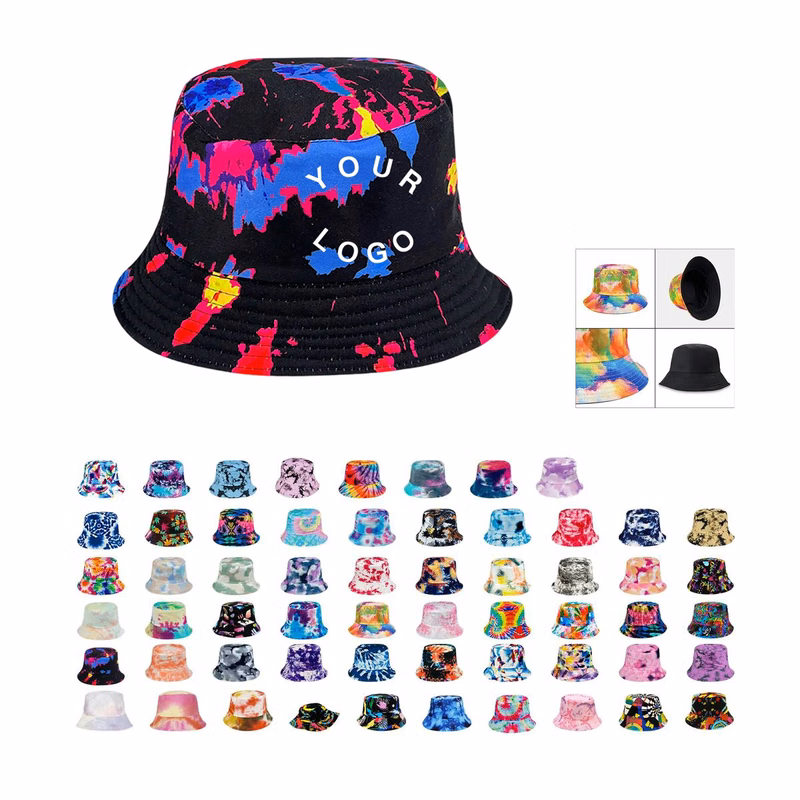 Lightweight Plastic Tie Dye Hat for Beach or Camping