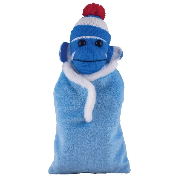 Blue Sock Monkey (Plush) in Baby Sleep Bag Stuffed Animal 1