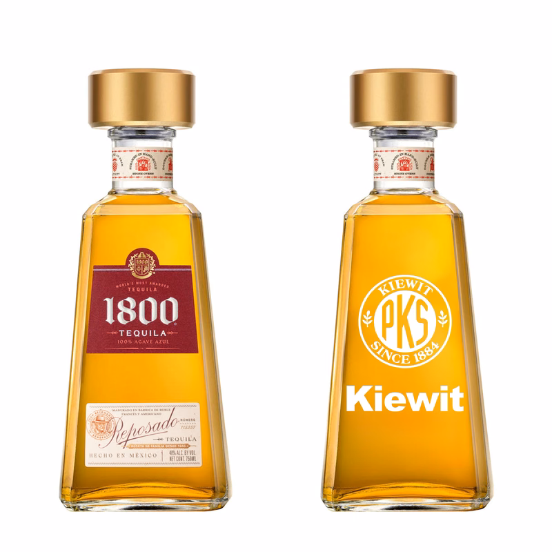 Etched 1800 Reposado Tequila Liquor Bottle