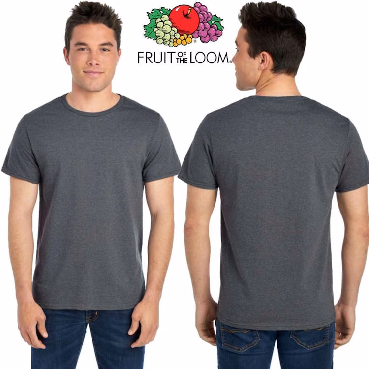 Fruit of the Loom Unisex T-Shirts - Size 2XL Charcoal Heather