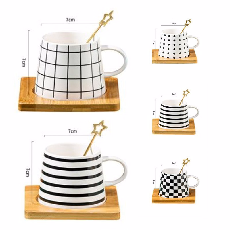 European antique ceramic cup with coaster