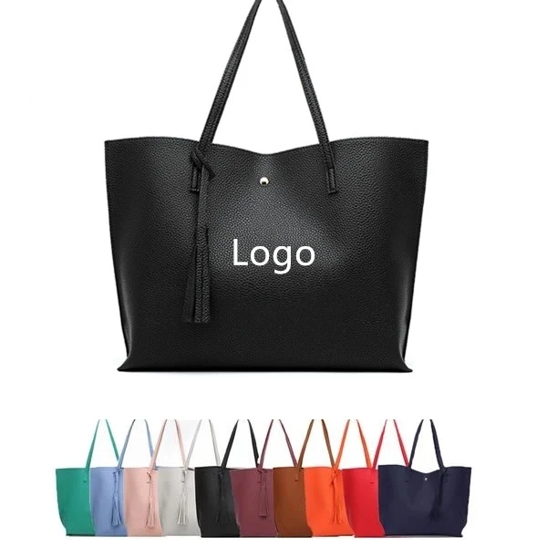 Leather Tote Bag, custom tote bag with logo imprint 1