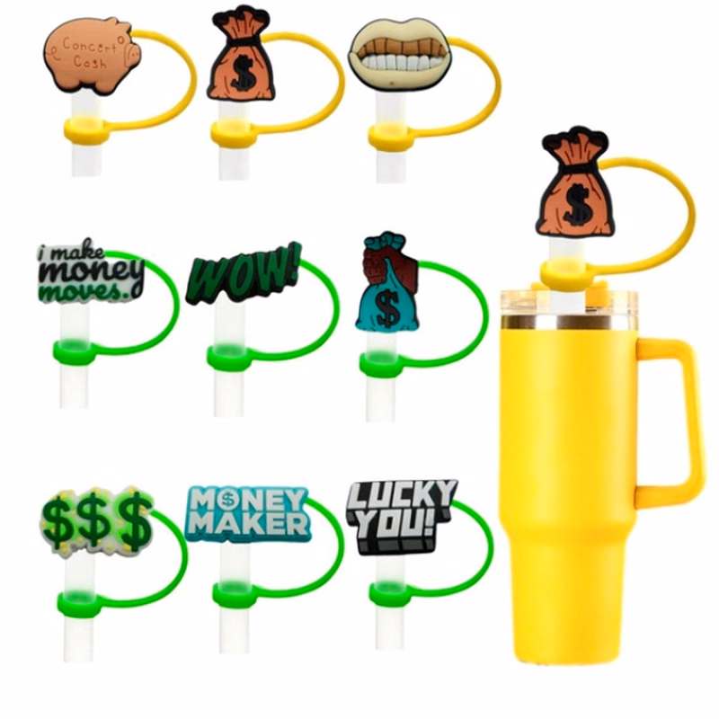 Silicone Custom Toppers ?C Straw Caps with Personalized Charm