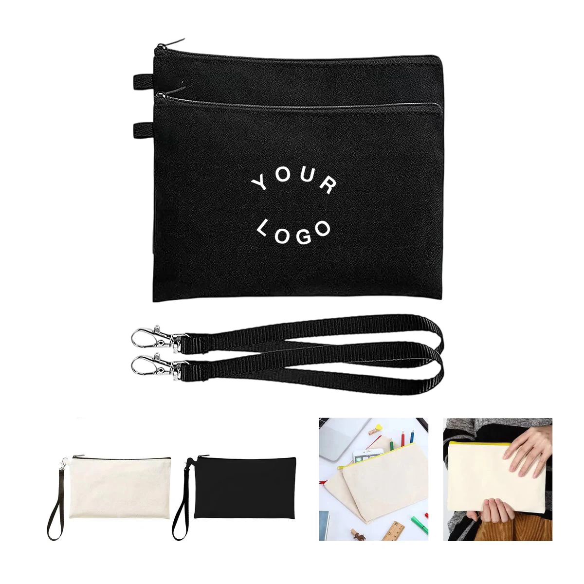 Portable Zipper Canvas Bag for Supplies and Makeup 1