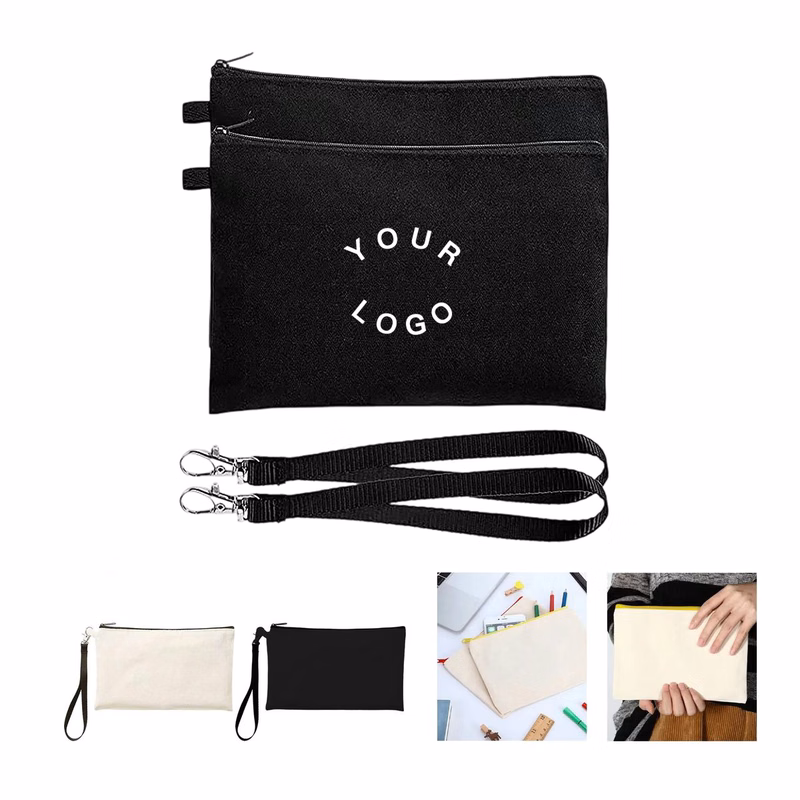 Portable Zipper Canvas Bag for Supplies and Makeup