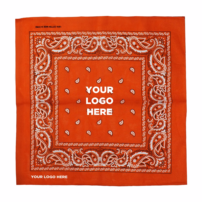 Orange Cotton Bandana 22" x 22"