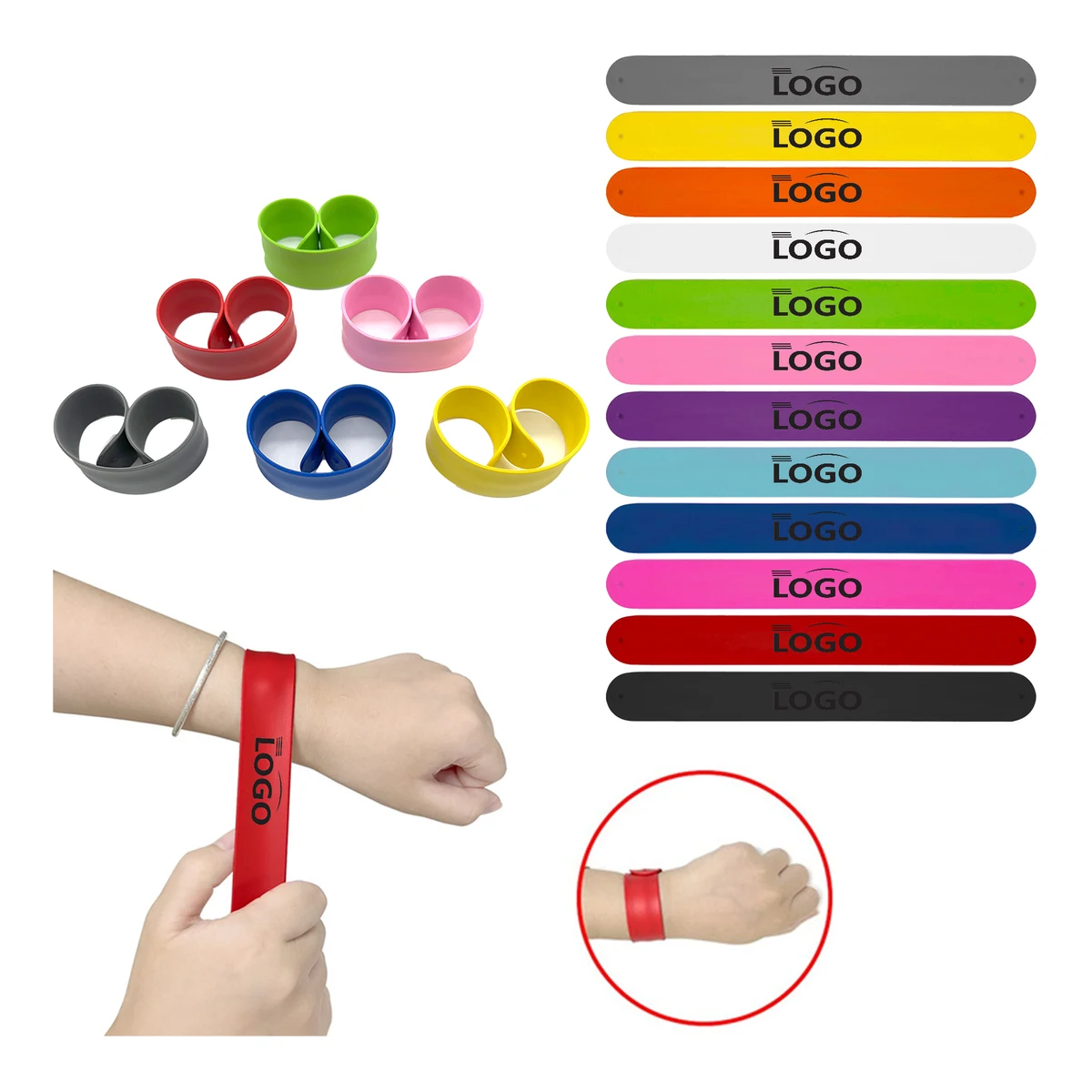 Silicone Clap Bracelet Wristbands Blank Custom 1