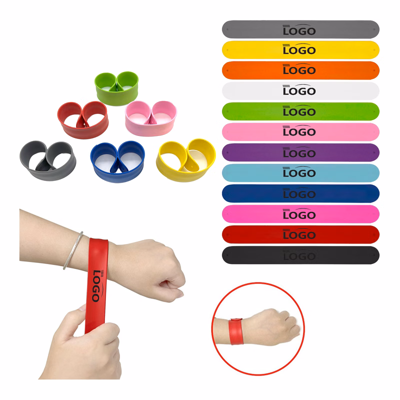 Silicone Clap Bracelet Wristbands Blank Custom