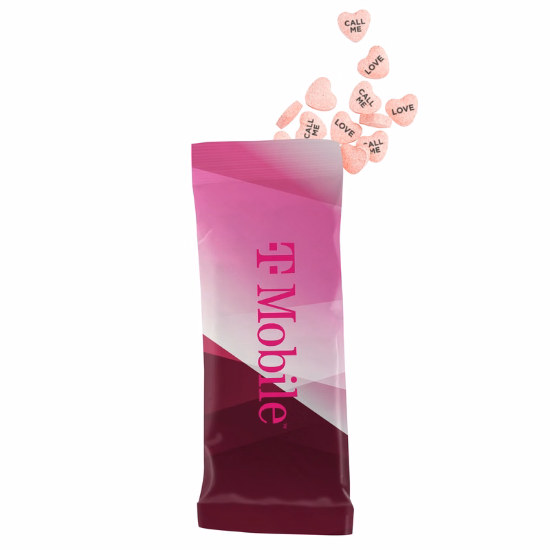 Full Color Tube DigiBag™ with Imprinted Conversation Hearts